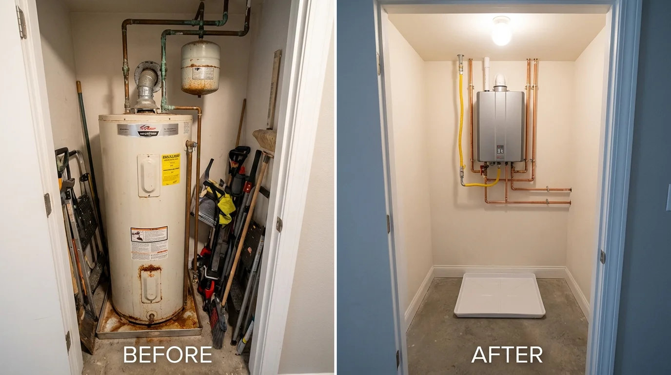 Tank water heater versus wall-mounted tankless unit comparison for Cherokee, NC homeowners